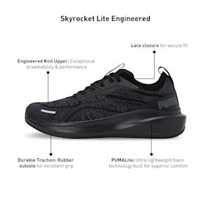 Skyrocket Lite Engineered Running Shoes, PUMA Black-Strong Gray, extralarge-IND