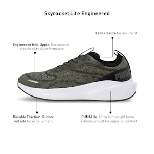Skyrocket Lite Engineered Running Shoes, Dark Olive-PUMA Black, extralarge-IND