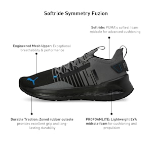 SOFTRIDE Symmetry Fuzion Running Shoes, PUMA Black-Cool Dark Gray-PUMA Team Royal, extralarge-IND