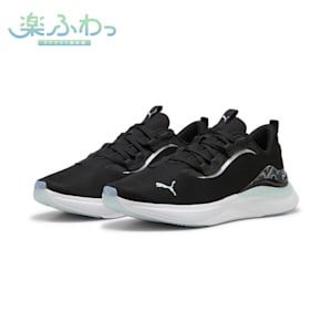 ウィメンズ ソフトライド ハーモニー GEODE グロー ランニングシューズ, PUMA Black-Nitro Blue, extralarge-JPN