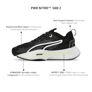 PWR NITRO™ SQD 2 Training Shoes, PUMA Black-PUMA White, extralarge-IND