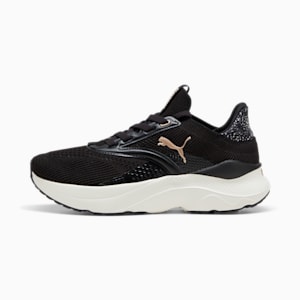 SOFTRIDE Mayve Leopard Running Shoes Women, PUMA Black-Warm White-PUMA Gold, extralarge