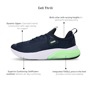 Cell Thrill Running Shoes, Club Navy-Fizzy Apple, extralarge-IND