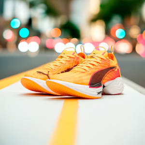 ウィメンズ FAST-R ニトロ エリート 2 FIRE ランニングシューズ, Sun Stream-Sunset Glow-PUMA White, extralarge-JPN