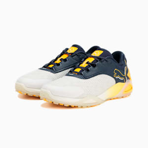 メンズ ゴルフ シャドウキャット ニトロ スパイクレス シューズ, PUMA White-Deep Navy-Sun Stream, extralarge-JPN