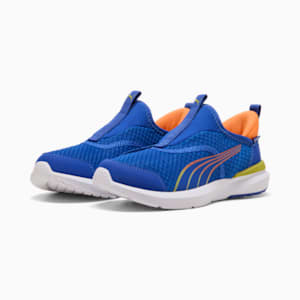 Zapatillas de correr Kruz ProFoam SLIPTECH™ para niños pequeños, Vivid Blue-Sea Kelp-Orange Glo, extralarge