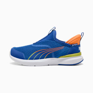 Kruz ProFoam SLIPTECH™ Little Kids' Running Shoes, Vivid Blue-Sea Kelp-Orange Glo, extralarge
