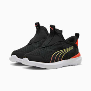 Zapatillas de correr para niños pequeños Kruz SLIPTECH™, PUMA Black-Redmazing, extralarge