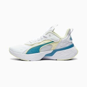 Tenis de running para mujer SOFTRIDE Sway, PUMA White-Gold Moon, extralarge