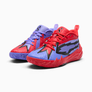Scoot Zeros PRED Big Kids' Basketball Shoes, Dark Amethyst-For All Time Red, extralarge
