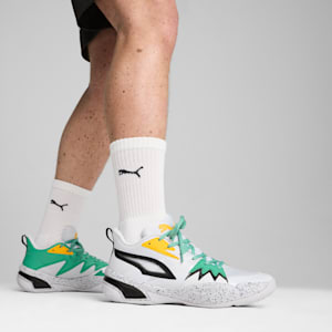 Genetics Speckle Basketball Shoes, PUMA Black-Silver Mist-Jade Frost, extralarge-IND