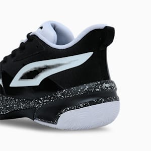Genetics Speckle Men's Basketball Shoes, PUMA Black-PUMA White, extralarge-IND
