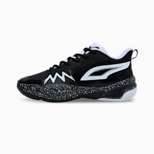 Genetics Speckle Men's Basketball Shoes, PUMA Black-PUMA White, extralarge-IND