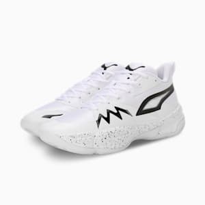 Genetics Speckle Men's Basketball Shoes, PUMA White, extralarge-IND