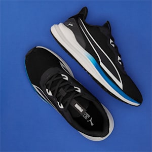PUMA Exotine 2.0 Men's Running Shoes, Flat Dark Gray-PUMA White-Racing Blue, extralarge-IND