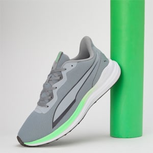 PUMA Exotine 2.0 Men's Running Shoes, Cool Mid Gray-Cool Dark Gray-Spring Fern, extralarge-IND