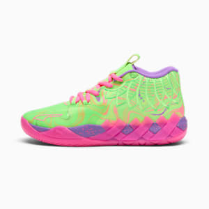 PUMA x LAMELO BALL MB.01 Inverse Toxic Men's Basketball Shoes, Purple Glimmer-KNOCKOUT PINK-Green Gecko, extralarge