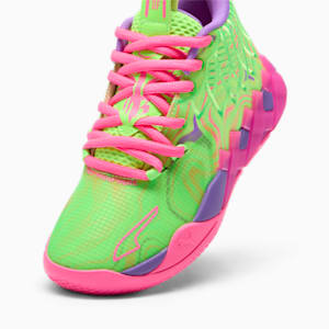 PUMA x LAMELO BALL MB.01 Inverse Toxic Big Kids's Basketball Shoes, Purple Glimmer-KNOCKOUT PINK-Green Gecko, extralarge