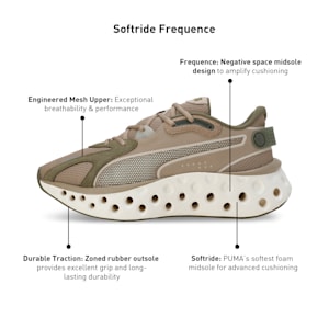 SOFTRIDE Frequence Running Shoes, Oak Branch-PUMA Olive-Desert Dust, extralarge-IND