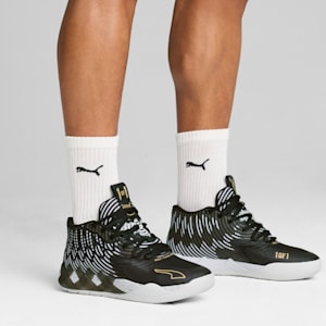 PUMA x LAMELO BALL MB.01 Rare Reserve Stripes Men's Basketball Shoes, PUMA White-PUMA Black-PUMA Gold, extralarge