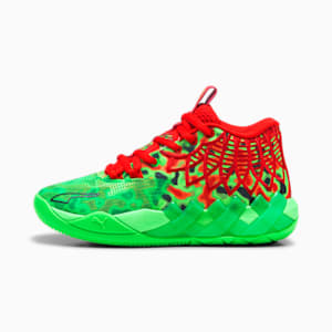 Chaussures de basketball PUMA x LAMELO BALL MB.01 Toxic Enfant et adolescent, Fluro Green Pes-PUMA Red, extralarge
