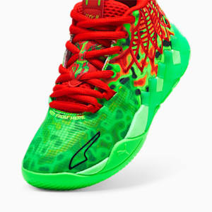 Chaussures de basketball PUMA x LAMELO BALL MB.01 Toxic Enfant et adolescent, Fluro Green Pes-PUMA Red, extralarge