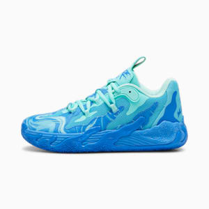 PUMA x LAMELO BALL MB.03 Lo Team Big Kids' Basketball Shoes, Hyperlink Blue-Bright Aqua-Electric Peppermint, extralarge