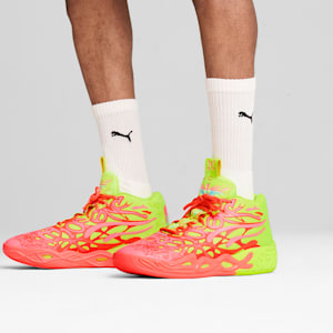 PUMA x LAMELO BALL MB.04 1Love Men's Basketball Shoes, Pink Alert-Yellow Alert, extralarge