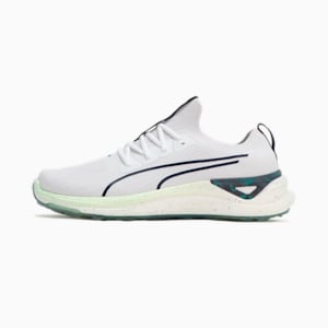 メンズ ゴルフ PUMA x PTC エレクトロキャット ニトロ スパイクレスシューズ, PUMA White-Deep Navy-Fresh Mint, extralarge-JPN