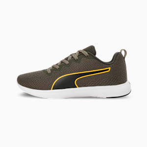 SOFTRIDE Vital Engineered Mesh Men's Running Shoes, PUMA Black-Dark Olive-Sun Stream, extralarge-IND