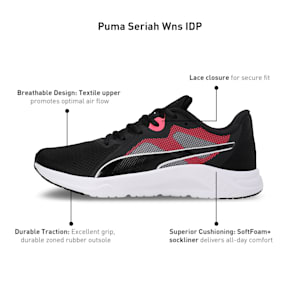 PUMA Seriah Women's Running Shoes, PUMA Black-Sunset Glow-PUMA White, extralarge-IND