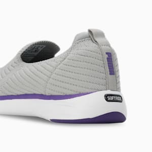 Softride Pegasi Knit Women's Slip-On Shoes, Cool Light Gray-Team Violet, extralarge-IND