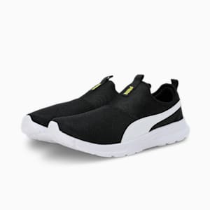 FusionX Men's Slip-On Shoes, PUMA Black-Yellow Burst-PUMA White, extralarge-IND