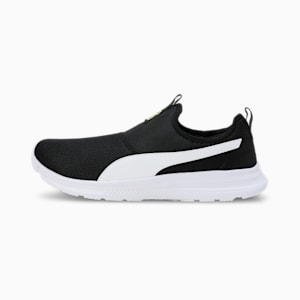 FusionX Men's Slip-On Shoes, PUMA Black-Yellow Burst-PUMA White, extralarge-IND