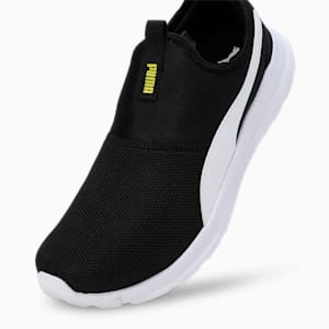 FusionX Men's Slip-On Shoes, PUMA Black-Yellow Burst-PUMA White, extralarge-IND