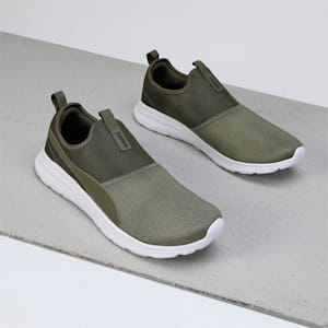 PUMA FusionX Men's Slip-On Shoes, Olive Drab-Myrtle, extralarge-IND