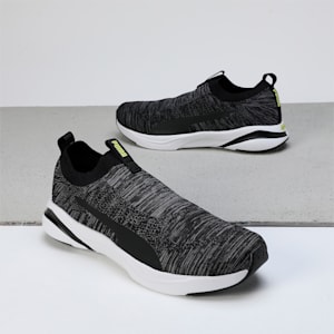 Softride Rift Runlyn Knit Men's Slip-On Shoes, PUMA Black-Cool Dark Gray-Lemon Meringue, extralarge-IND