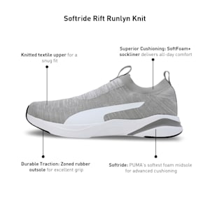 Softride Rift Runlyn Knit Men's Slip-On Shoes, Concrete Gray-PUMA White-Navy Blazer, extralarge-IND