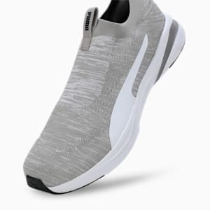Softride Rift Runlyn Knit Men's Slip-On Shoes, Concrete Gray-PUMA White-Navy Blazer, extralarge-IND