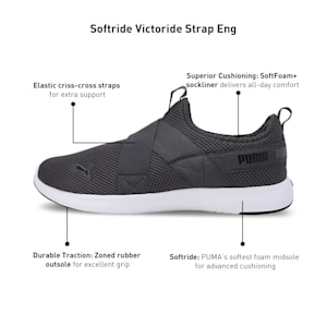 Softride Victoride Strap Eng Men's Slip-On Shoes, Dark Coal-PUMA Black, extralarge-IND