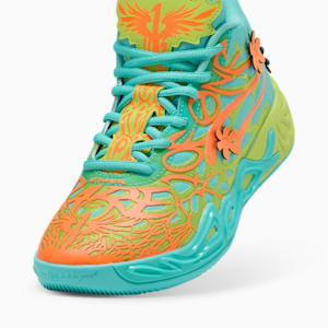 Tenis de básquetbol MB.04 Scooby Doo para jóvenes, Aquatic-Lime Smash-Heat Fire, extralarge