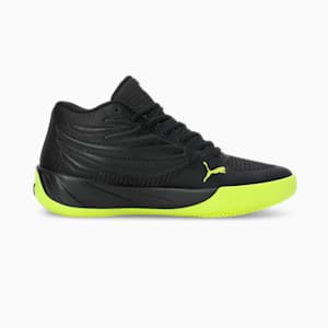 Court Pro Basketball Shoes, PUMA Black-Electric Lime, extralarge-IND
