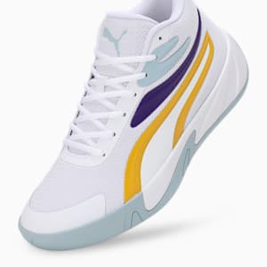 Court Pro Basketball Shoes, PUMA White-Yellow Sizzle-Team Violet, extralarge-IND