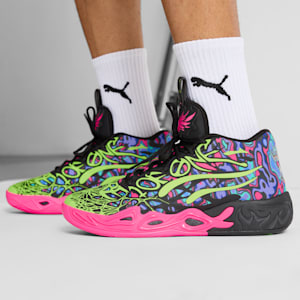 PUMA x LAMELO BALL MB.04 Heem Men's Basketball Shoes, PUMA Black-Luminous Pink-Electric Lime, extralarge