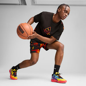 Scoot Zeros II Caution Men's Basketball Shoes, Rickie Orange-Speed Yellow, extralarge