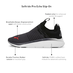 Softride Pro Echo Men's Slip-On Shoes, Galactic Gray-For All Time Red-PUMA Black, extralarge-IND