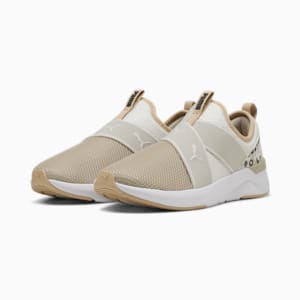 ウィメンズ ソフトライド HARLI スリップ ハイブリッド SKI ランニングシューズ, Warm White-Toasted Almond-PUMA Black, extralarge-JPN