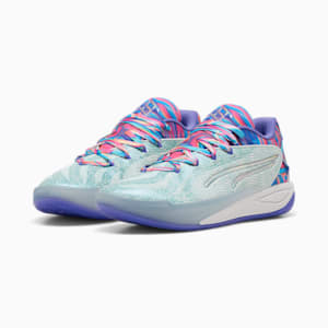 Stewie 4 Prism Women's Basketball Shoes, PUMA White-Light Aqua, extralarge