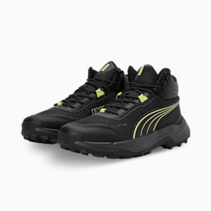 PUMA Questblitz Mid Men's Running Shoes, Lime Sheen-PUMA Black, extralarge-IND