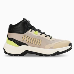 Questblitz Mid Men's Running Shoes, Toasted Almond-Lime Sheen-PUMA Black, extralarge-IND